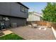 A tranquil backyard seating area with a fire pit, perfect for outdoor gatherings and relaxation at 19661 E Girard Ave, Aurora, CO 80013