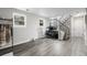 Finished basement featuring modern office space with stairs and storage at 19661 E Girard Ave, Aurora, CO 80013