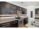 The kitchen features modern stainless steel appliances and granite countertops at 5367 Spring Ridge Trl, Castle Rock, CO 80104