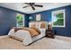Serene bedroom featuring a comfortable bed, bedside tables, and ample natural light at 5643 S Fulton Way, Greenwood Village, CO 80111