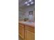 Bathroom featuring a shower with glass doors, large mirror, and wood-toned vanity at 3100 S Corona St, Englewood, CO 80113