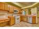 Cozy kitchen featuring wood cabinets, stainless steel appliances, and a functional layout at 3100 S Corona St, Englewood, CO 80113