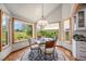 Bright breakfast nook with large windows offering views of the lush backyard at 1152 Clubhouse Dr, Broomfield, CO 80020