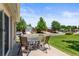 Back patio with furniture and a nice view of the neighborhood at 9236 Vrain Ct, Westminster, CO 80031