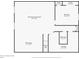 Basement floor plan featuring an entertainment room, flex space, bedroom, bathroom, and storage at 9236 Vrain Ct, Westminster, CO 80031