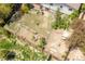 Aerial view of the large backyard featuring a patio, garden, and lawn at 330 Johnson Dr, Castle Rock, CO 80104