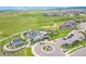 Aerial shot showcasing the community center, pool, and common outdoor areas at 8480 Arriba Dr, Littleton, CO 80125