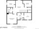 Second floor plan featuring three bedrooms, two bathrooms, a laundry room, and a Gathering room at 4811 River Highlands Loop, Elizabeth, CO 80107