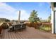 Beautiful outdoor deck with patio furniture, overlooking a lush landscape at 17613 E Ohio Cir, Aurora, CO 80017