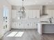 Modern kitchen with white cabinets, an island, and stainless steel appliances at 4704 Twelve Oaks Way, Castle Rock, CO 80104