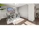 Dining area with hardwood floors and gray walls at 5418 S Fundy Cir, Centennial, CO 80015