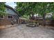 Backyard patio featuring paver stones, brick planter, privacy fence, mature shade trees, and a pleasant outdoor retreat at 3019 Meade St, Denver, CO 80211