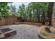 Spacious backyard patio with paver stones, fire pit, privacy fence, and brick accents for cozy outdoor entertaining at 3019 Meade St, Denver, CO 80211