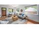 Bright living room with hardwood floors, large windows, and stylish decor at 3019 Meade St, Denver, CO 80211