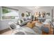 Bright living room with hardwood floors and an open view to the kitchen at 3019 Meade St, Denver, CO 80211
