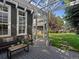 Covered back porch with outdoor seating and backyard at 3339 Lowell Blvd, Denver, CO 80211