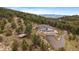 Gorgeous exterior view of a home on a beautiful mountain with multiple car garage and deck at 5197 Bear Mountain Dr, Evergreen, CO 80439