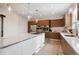 Modern kitchen with stainless steel appliances and a large island at 147 Chapel Hill Cir, Brighton, CO 80601