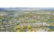 An aerial view of a charming neighborhood with green trees and water features with mountain backdrop on a sunny day at 119 Ward Ct, Lakewood, CO 80228