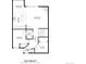 Floorplan of the first floor, showing the living room, kitchen, dining area, bedroom, bath and office space layout at 119 Ward Ct, Lakewood, CO 80228