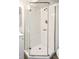 The updated bathroom features a glass-enclosed shower with subway tile surround at 510 16Th St, Golden, CO 80401