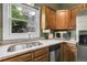 Bright kitchen featuring stainless steel sink, dishwasher, and granite countertops at 503 15Th St, Golden, CO 80401