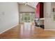 Spacious living room with fireplace and natural light. The room has hardwood floors at 14186 E Hampden Pl, Aurora, CO 80014
