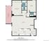 Detailed floor plan showing a spacious primary bedroom, living room, kitchen, and screened balcony at 7865 E Mississippi Ave # 1102, Denver, CO 80247