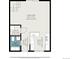 Floorplan shows layout of living room, utility, bath, foyer and kitchen at 1534 S Ouray Cir # B, Aurora, CO 80017