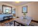 Cozy dining area featuring a wood table, and bar seating at 437 Raleigh St, Denver, CO 80204
