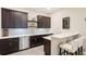 Basement bar featuring dark cabinets, white countertop and backsplash and seating at 9162 Star Streak Cir, Littleton, CO 80125