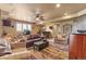 Cozy basement living room showcases comfortable seating, a wet bar, and a warm ambiance for relaxation at 19281 E Hinsdale Ln, Centennial, CO 80016