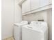 Laundry room featuring a white washer and dryer and storage at 5714 N Gibralter Way # 5-306, Aurora, CO 80019