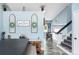 View of dining area with table, adjacent to stairs and decorative wall hangings at 9677 Castle Ridge Cir, Highlands Ranch, CO 80129