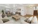 Comfortable living room featuring stylish furniture and a seamless transition to the dining area at 2492 S Yarrow St, Lakewood, CO 80227