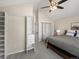 Spacious bedroom offers vaulted ceilings, natural light, and ample storage solutions at 9676 W Chatfield Ave # B, Littleton, CO 80128