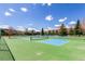 Well-maintained tennis courts with mountain views in the background at 85 Revett Dr # 66, Breckenridge, CO 80424