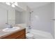 Clean bathroom with shower/tub, vanity, and toilet at 3124 W 9Th Avenue Pl, Broomfield, CO 80020