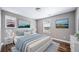Bedroom with hardwood floors, artwork, and plenty of natural light at 7720 S Queensburg Way, Aurora, CO 80016