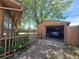 Detached garage provides secure parking and additional storage in a private backyard at 7371 Granada Rd, Denver, CO 80221