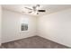 Bright bedroom featuring neutral walls, carpet flooring, a ceiling fan and a window with plantation shutters at 690 W 172Nd Pl, Broomfield, CO 80023
