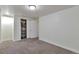 Finished basement bedroom with large closet and neutral decor at 9105 Oberon Rd # 2, Arvada, CO 80004