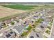 Aerial view of a neighborhood featuring homes with well-manicured yards and nearby streets at 7888 E 139Th Pl, Brighton, CO 80602