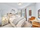 This charming bedroom features a white bed, rustic decor, and a neutral color scheme at 1087 E Hopkins Dr, Elizabeth, CO 80107