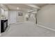 Finished basement area featuring neutral gray walls, carpet, and recessed lighting at 3434 Fantasy Pl, Castle Rock, CO 80109