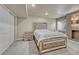 Basement bedroom with mirrored furniture, a window seat, and carpet flooring at 3434 Fantasy Pl, Castle Rock, CO 80109