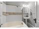 Classic bathroom with white tile, vintage fixtures, and a pedestal sink for a clean, timeless appeal at 529 E 14Th Ave # 10, Denver, CO 80203