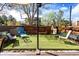 Well maintained backyard features artificial turf and multiple seating options at 1233 N Ogden St # 610, Denver, CO 80218