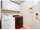 Convenient laundry room with modern washer and dryer units, storage, and easy access at 3461 Maple Cir, Brighton, CO 80601