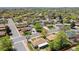 Wide aerial perspective of a residential area, highlighting the layout of homes and green spaces at 7736 Vallejo St, Denver, CO 80221